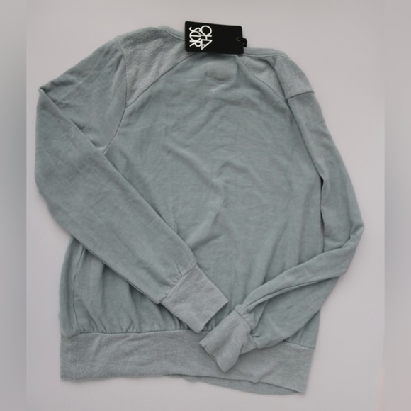 NWT- Chaser- Cozy Knit L/S Cropped Reverse Panel Pullover - Size Medium - Picture 4 of 4